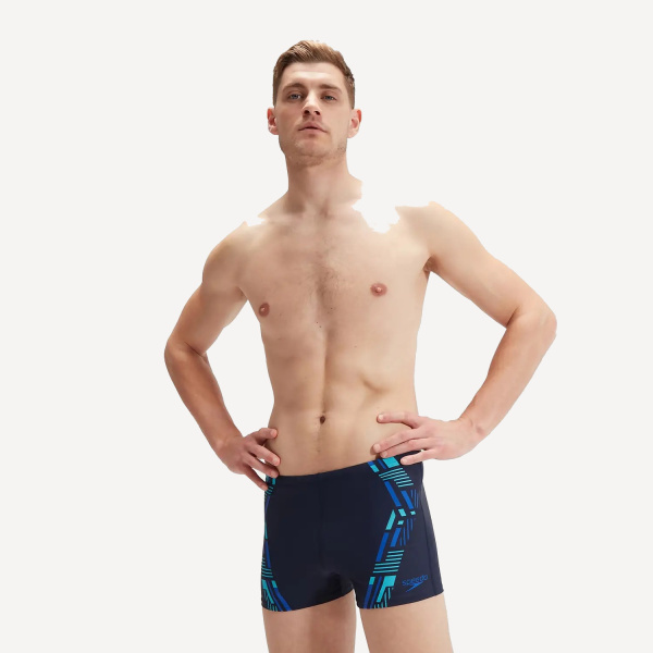 Плавки-шорты Speedo Tech Print Aquashort (Мужской; 38 (54); Черный/Синий)